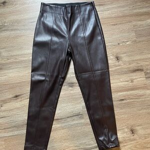 Ann Taylor Chocolate Vegan Leather Pants - Size Medium - NWOT